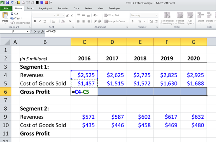 Copy Paste in Excel Using the CTRL ENTER and SHIFT F8